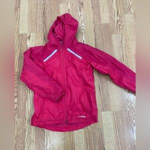 Girls size 10-12 LL Bean light weight jacket with fleece lining.